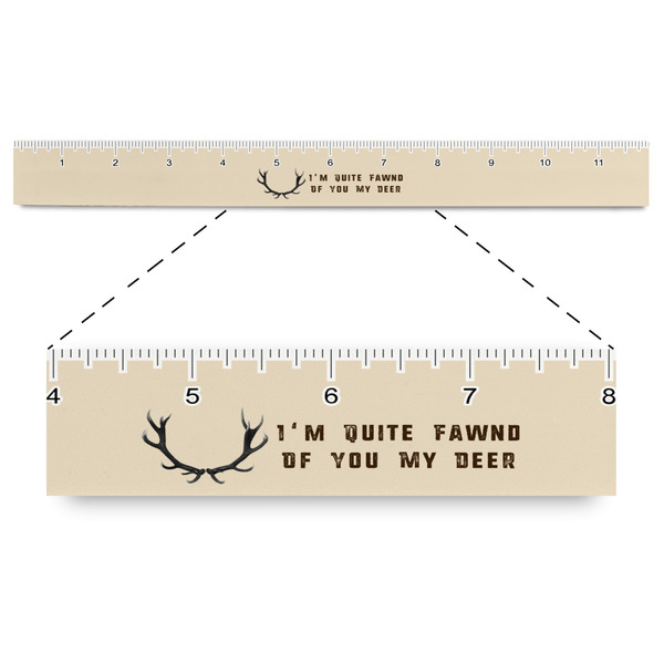 Custom Deer Plastic Ruler - 12" (Personalized)