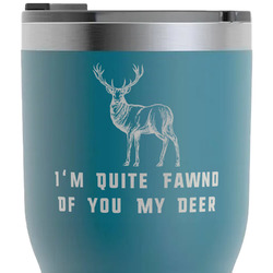 Deer RTIC Tumbler - Dark Teal - Laser Engraved - Double-Sided (Personalized)