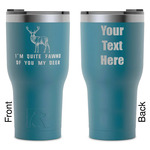 Deer RTIC Tumbler - Dark Teal - Laser Engraved - Double-Sided (Personalized)