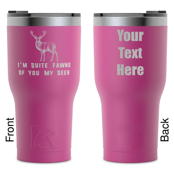 Custom Deer RTIC Tumbler - Magenta - Laser Engraved - Double-Sided (Personalized)