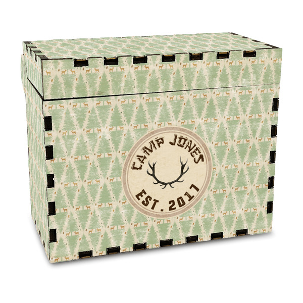 Custom Deer Wood Recipe Box - Full Color Print (Personalized)