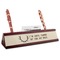Deer Red Mahogany Nameplates with Business Card Holder - Angle