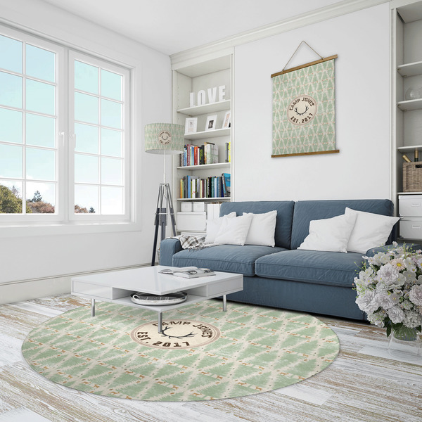 Deer Round Area Rug - IN CONTEXT