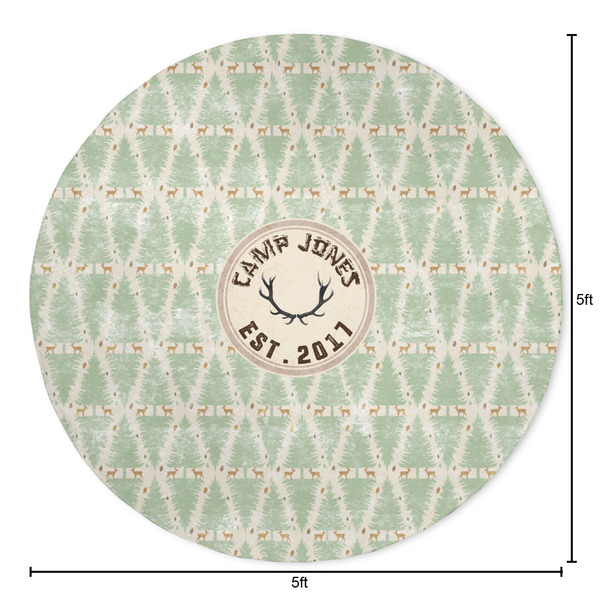 Deer Round Area Rug - Size