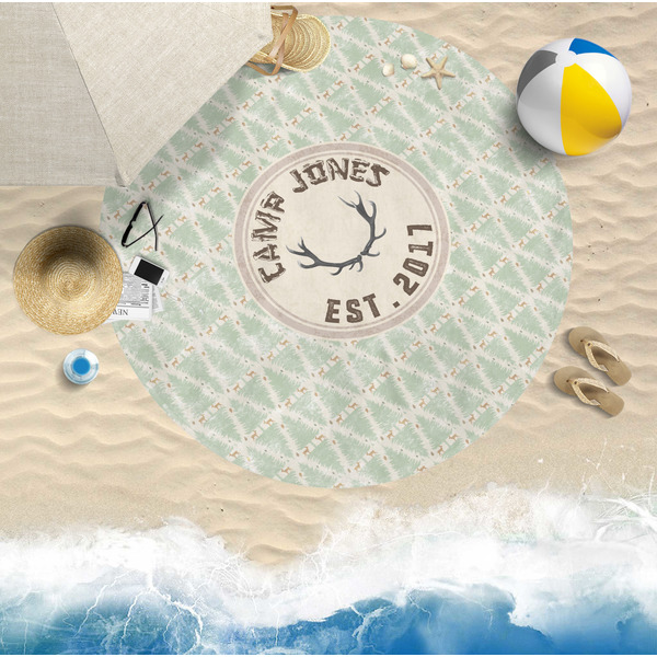 Deer Round Beach Towel Lifestyle