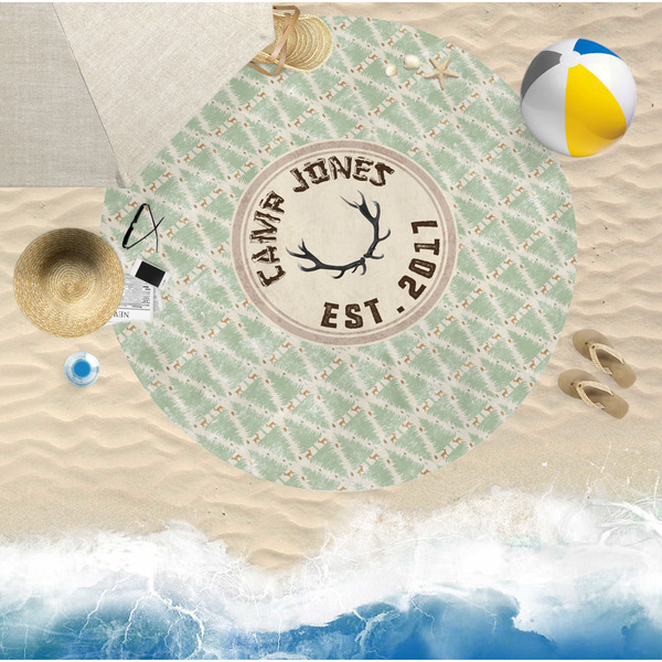 Deer Round Beach Towel Lifestyle