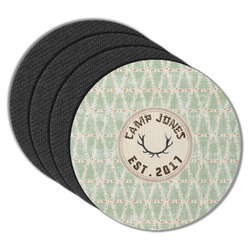 Deer Round Rubber Backed Coasters - Set of 4 (Personalized)