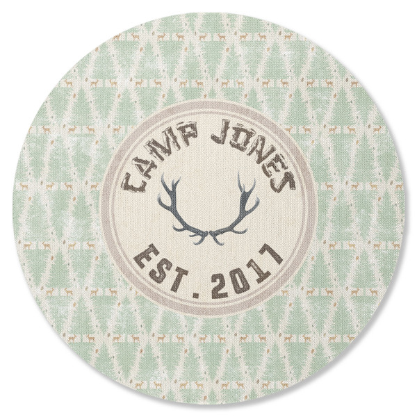 Custom Deer Round Rubber Backed Coaster (Personalized)