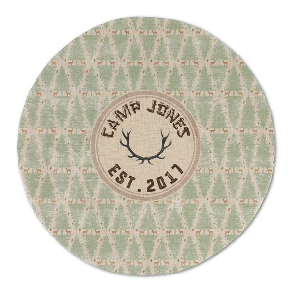 Deer Round Linen Placemats - FRONT (Double Sided)