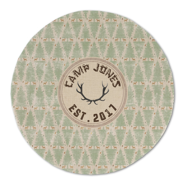 Custom Deer Round Linen Placemat - Single Sided (Personalized)