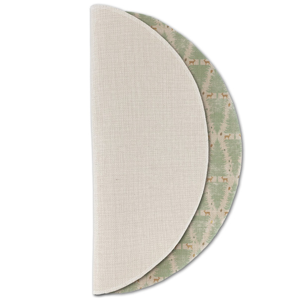 Deer Round Linen Placemats - HALF FOLDED (single sided)