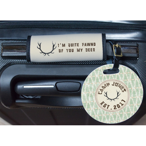 Deer Round Luggage Tag & Handle Wrap - In Context