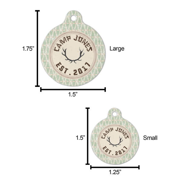 Deer Round Pet ID Tag - Large - Comparison Scale