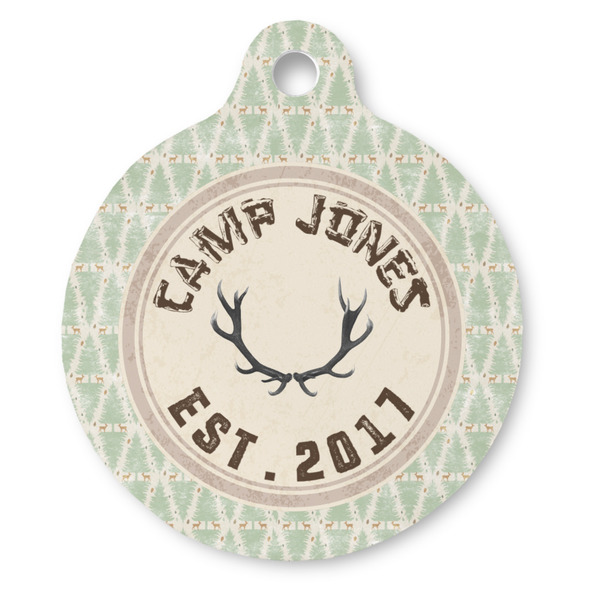 Custom Deer Round Pet ID Tag - Large (Personalized)