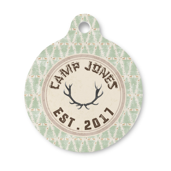 Custom Deer Round Pet ID Tag - Small (Personalized)