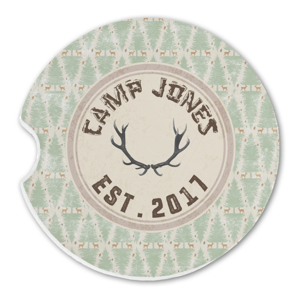 Custom Deer Sandstone Car Coaster - Single (Personalized)