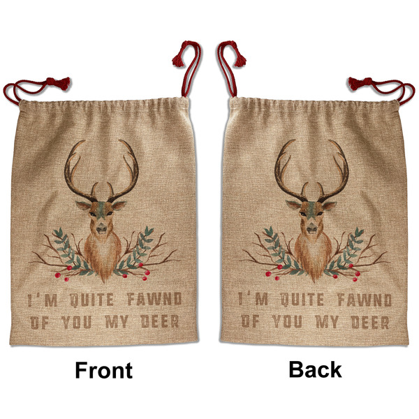Custom Deer Santa Sack - Front & Back (Personalized)