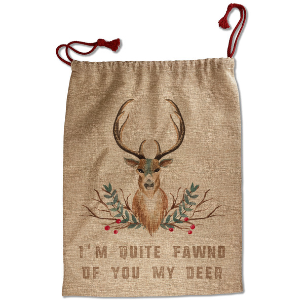 Custom Deer Santa Sack - Front (Personalized)