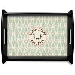 Deer Black Wooden Tray - Large (Personalized)