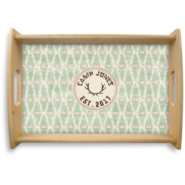 Custom Deer Natural Wooden Tray - Small (Personalized)