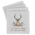 Deer Absorbent Stone Coasters - Set of 4 (Personalized)