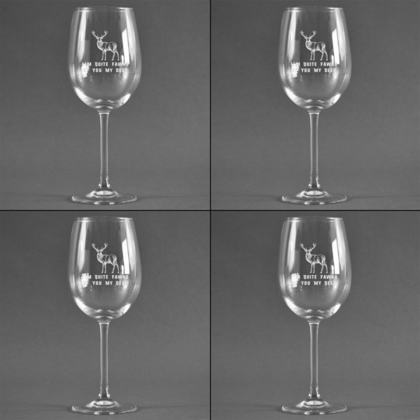 My Deer Set of Four Personalized Wineglasses (Approval)