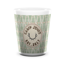 Deer Ceramic Shot Glass - 1.5 oz - White - Set of 4 (Personalized)