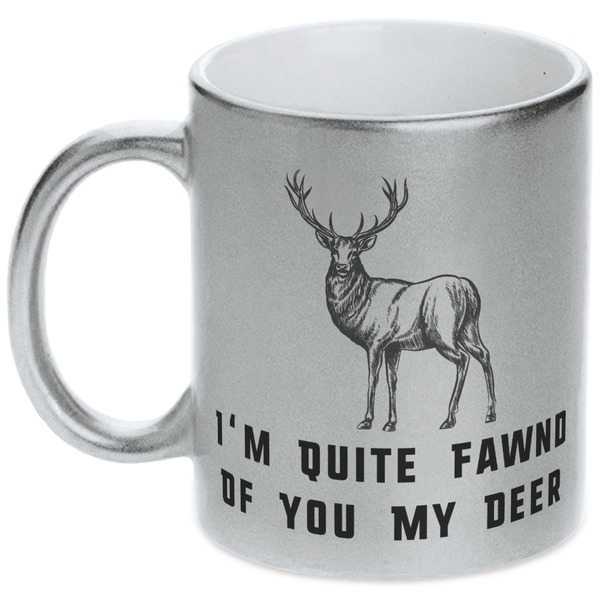 Custom Deer Metallic Silver Mug (Personalized)