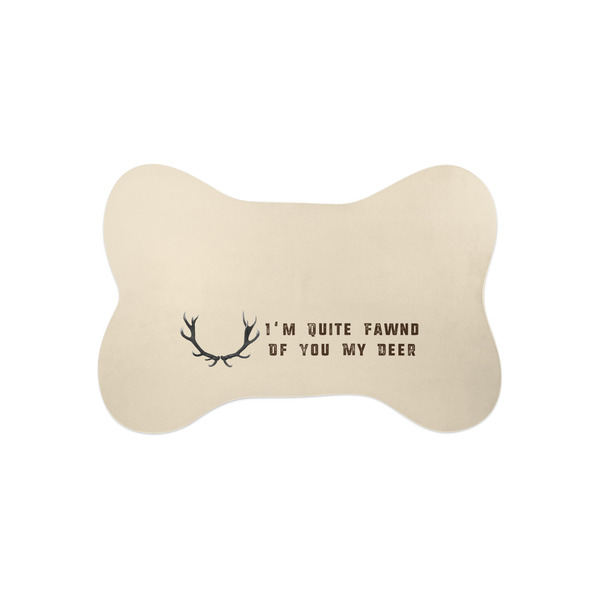 Custom Deer Bone Shaped Dog Food Mat (Small) (Personalized)