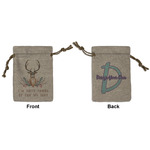 Deer Small Burlap Gift Bag - Front & Back (Personalized)