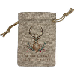 Deer Small Burlap Gift Bag - Front (Personalized)