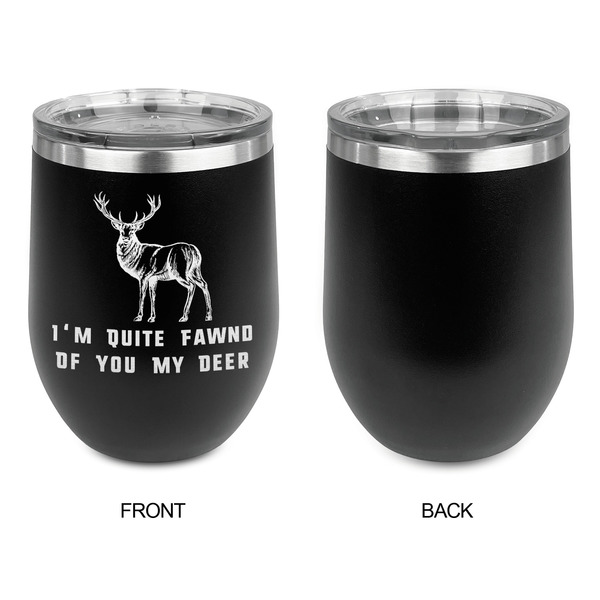 Deer Stainless Wine Tumblers - Black - Single Sided - Approval