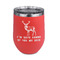 Deer Stainless Wine Tumblers - Coral - Double Sided - Front