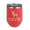 Deer Stemless Stainless Steel Wine Tumbler - Coral - Double Sided (Personalized)