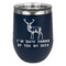 Deer Stainless Wine Tumblers - Navy - Double Sided - Front