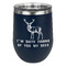 Deer Stemless Stainless Steel Wine Tumbler - Navy - Double Sided (Personalized)