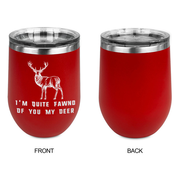 Deer Stainless Wine Tumblers - Red - Single Sided - Approval