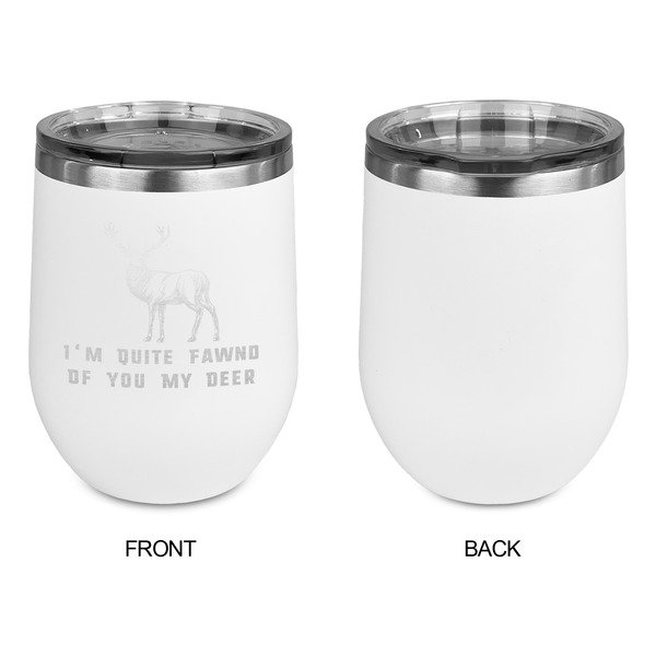 Deer Stainless Wine Tumblers - White - Single Sided - Approval