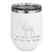 Deer Stainless Wine Tumblers - White - Single Sided - Front