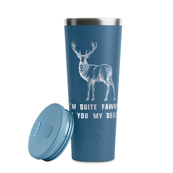Deer Steel Blue RTIC Everyday Tumbler - 28 oz. - Lid Off