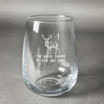 Deer Stemless Wine Glass (Single) (Personalized)
