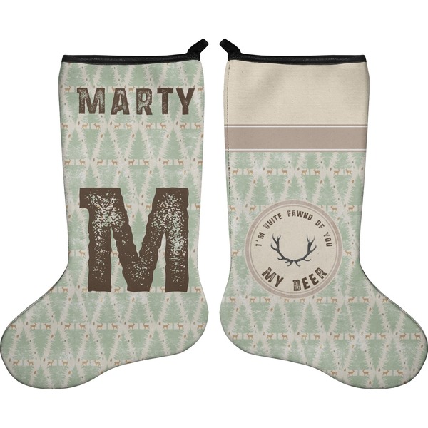 Custom Deer Holiday Stocking - Double-Sided - Neoprene (Personalized)