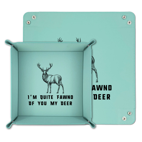 Deer Teal Faux Leather Valet Trays - PARENT MAIN