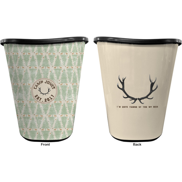 Deer Trash Can Black - Front and Back - Apvl