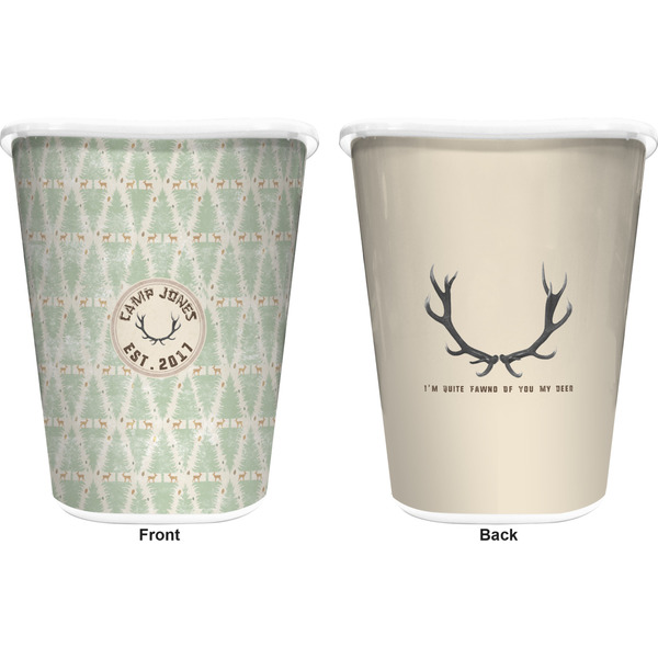 Deer Trash Can White - Front and Back - Apvl
