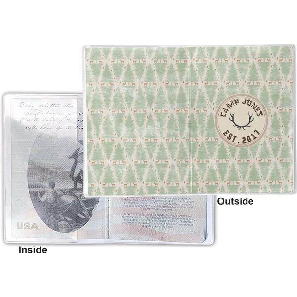 Deer Vinyl Passport Holder - Flat Front and Back