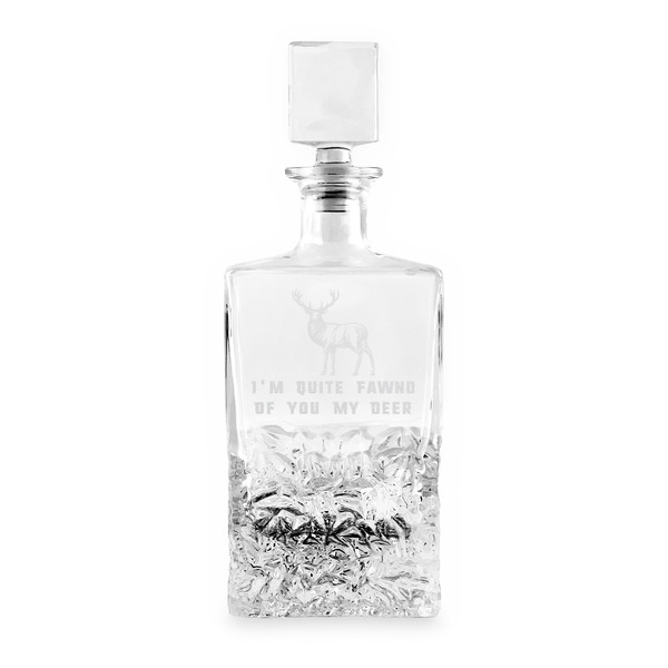 Custom Deer Whiskey Decanter - 26 oz Rectangle (Personalized)