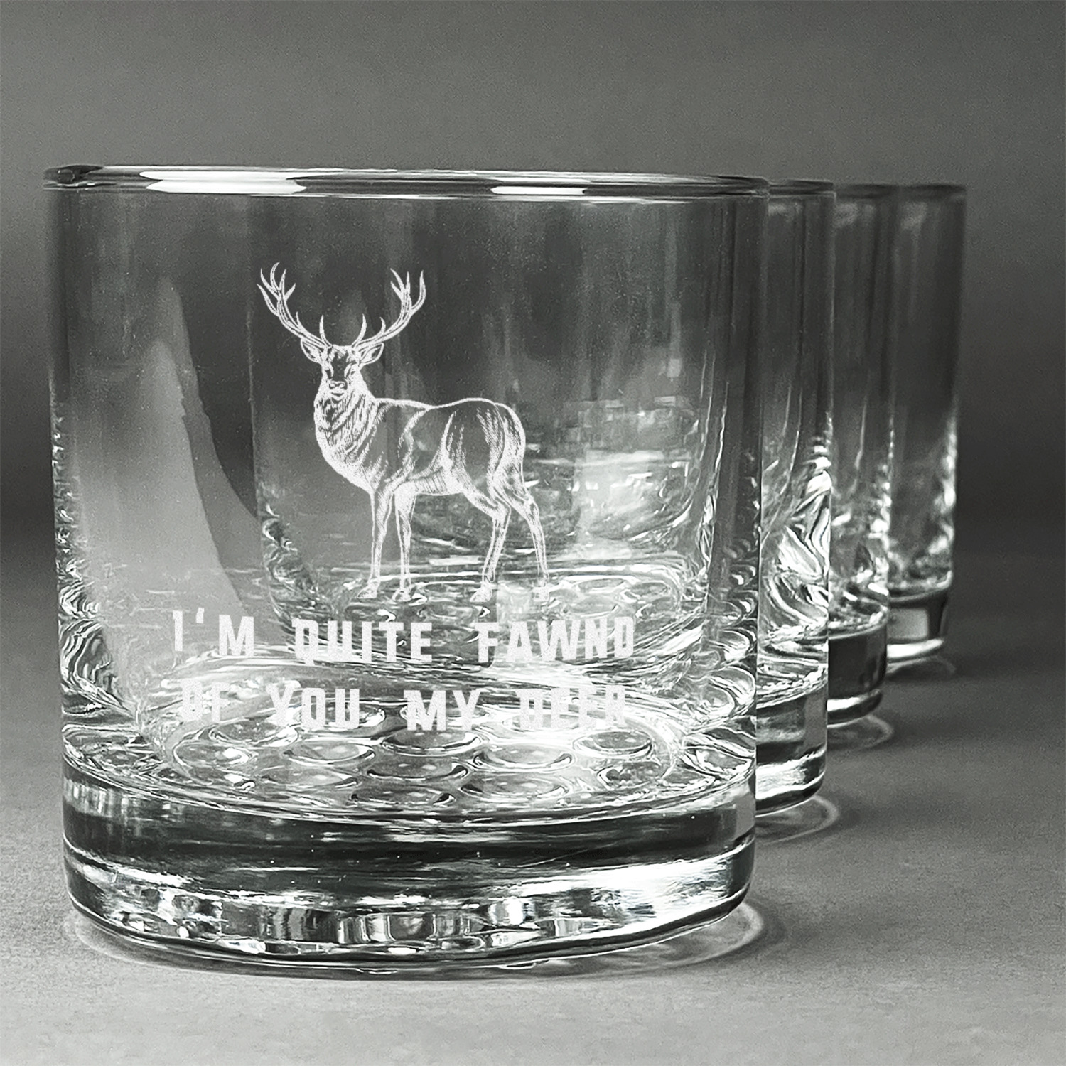 Deer Whiskey Glasses (Set of 4) (Personalized) YouCustomizeIt