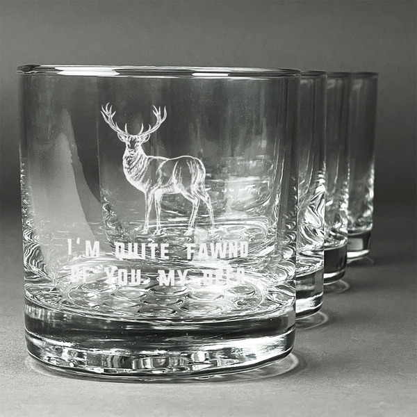 Custom Deer Whiskey Glasses (Set of 4) (Personalized)