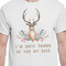 Deer White Crew T-Shirt on Model - CloseUp